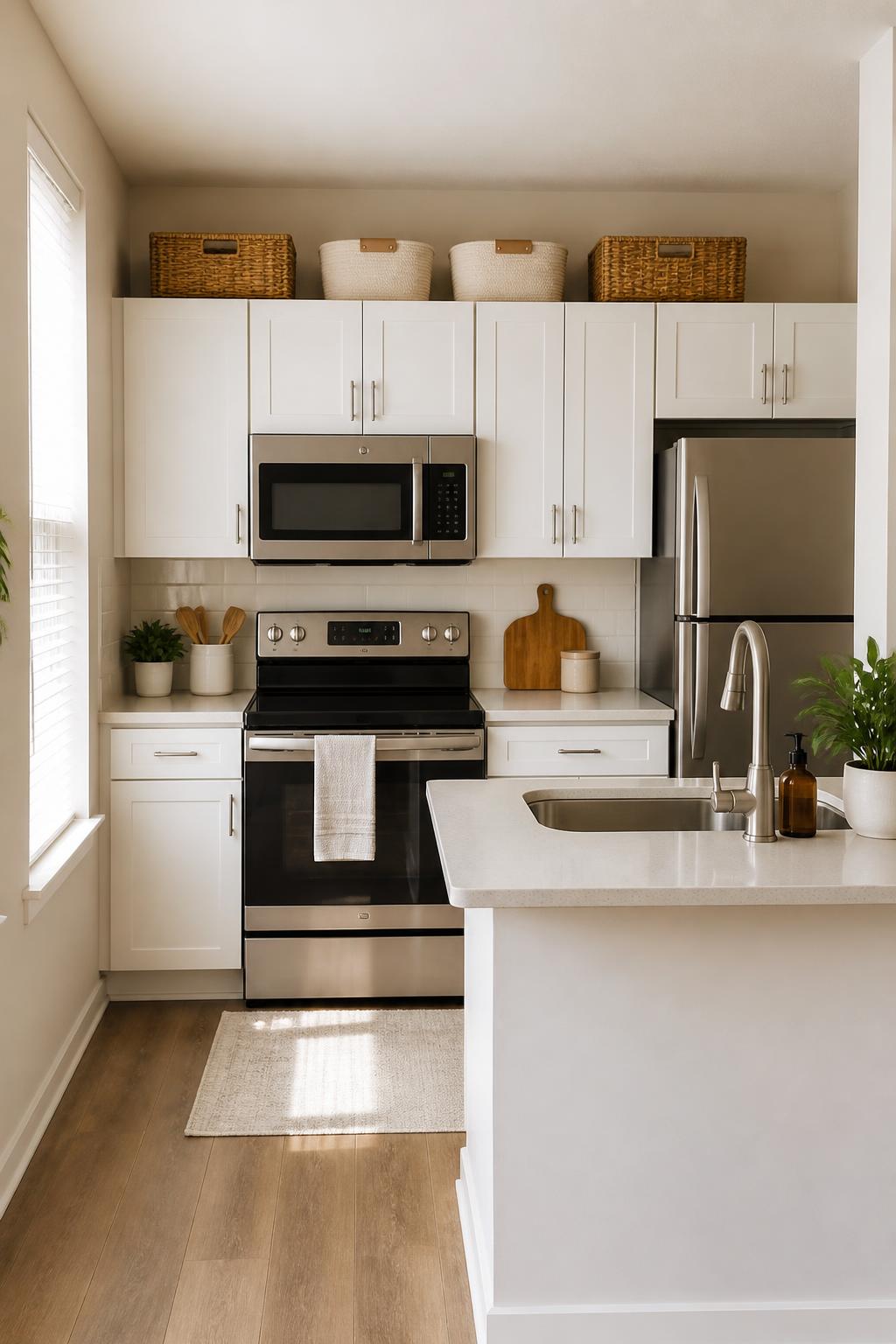 Storage above kitchen cabinets