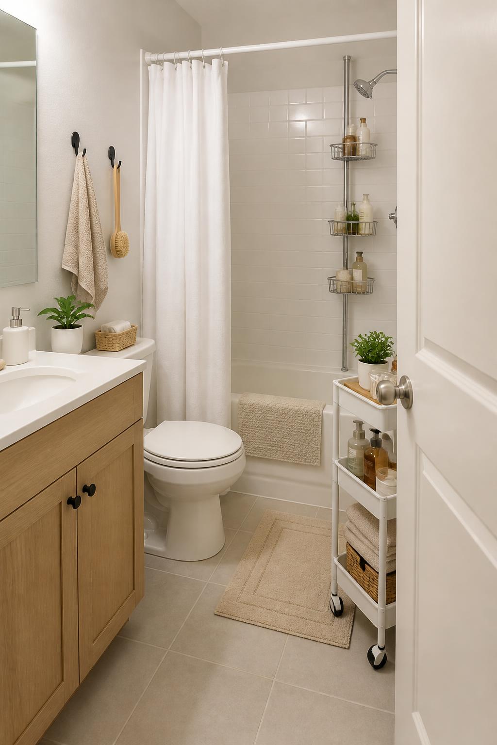 Compact renter-friendly bathroom